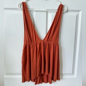 Urban outfitters low neck boho‎ western tank in burnt orange size XS